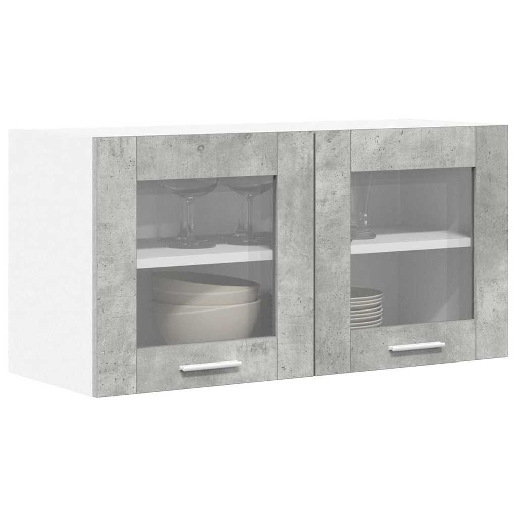 vidaXL Hanging Cabinet Concrete Grey and White 80 x 31 x 40 cm