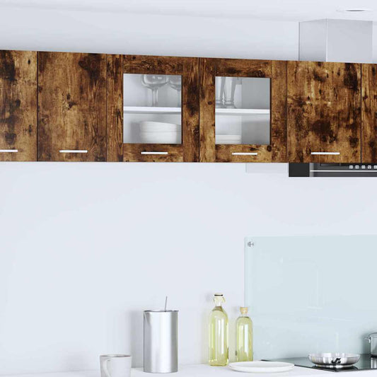 vidaXL Hanging Cabinet Smoked Oak and White 80 x 31 x 40 cm