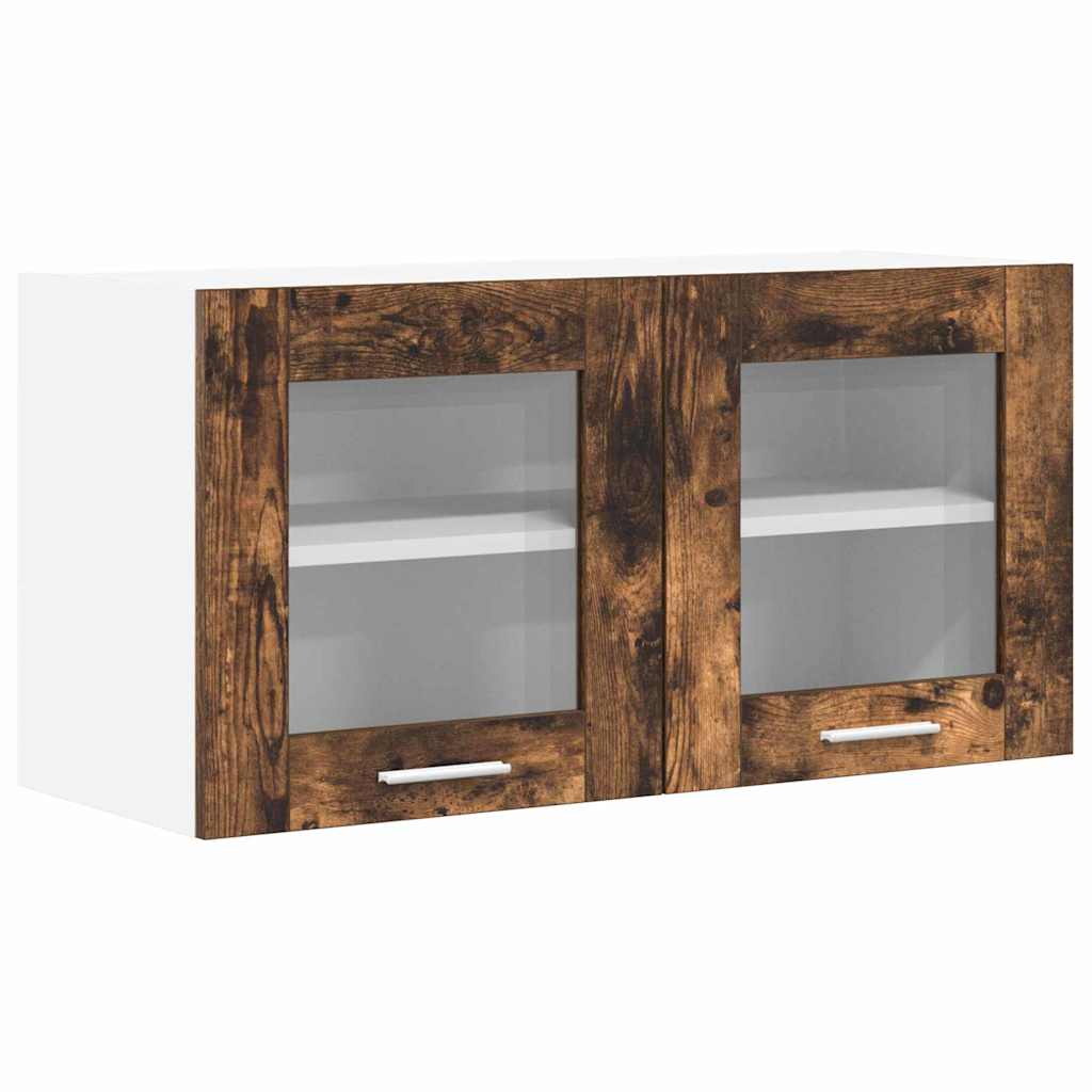 vidaXL Hanging Cabinet Smoked Oak and White 80 x 31 x 40 cm