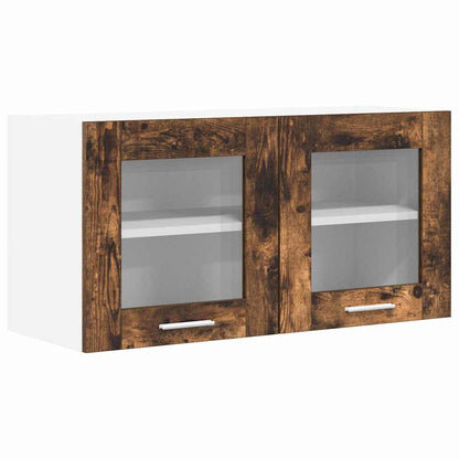 vidaXL Hanging Cabinet Smoked Oak and White 80 x 31 x 40 cm