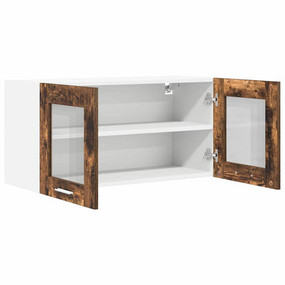 vidaXL Hanging Cabinet Smoked Oak and White 80 x 31 x 40 cm