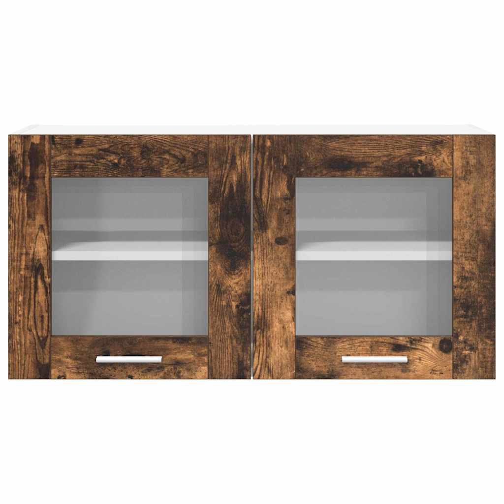 vidaXL Hanging Cabinet Smoked Oak and White 80 x 31 x 40 cm