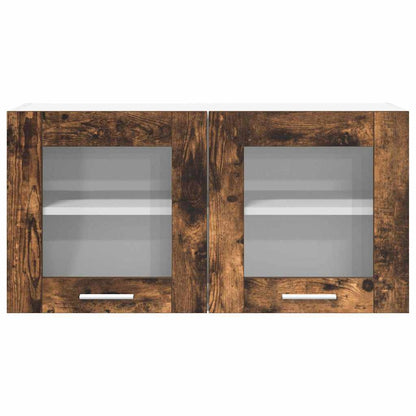 vidaXL Hanging Cabinet Smoked Oak and White 80 x 31 x 40 cm