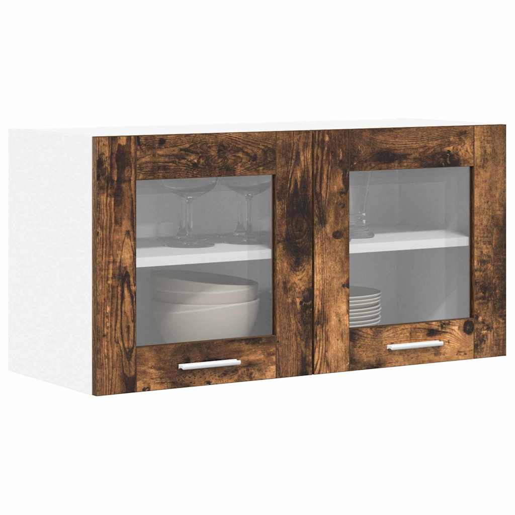 vidaXL Hanging Cabinet Smoked Oak and White 80 x 31 x 40 cm