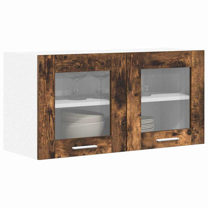 vidaXL Hanging Cabinet Smoked Oak and White 80 x 31 x 40 cm