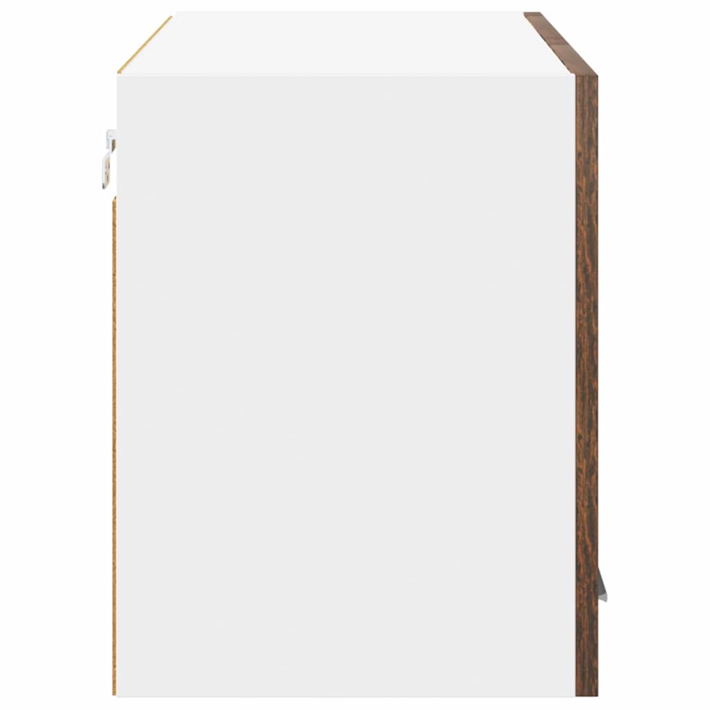 vidaXL Hanging Cabinet Smoked Oak and White 80 x 31 x 40 cm