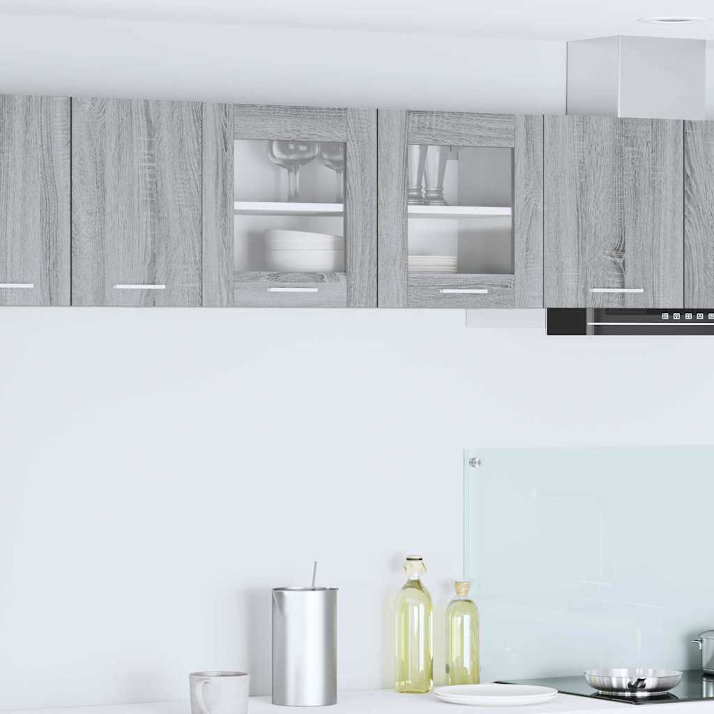 vidaXL Hanging Cabinet Grey Sonoma and White 80 x 31 x 40 cm