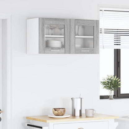 vidaXL Hanging Cabinet Grey Sonoma and White 80 x 31 x 40 cm