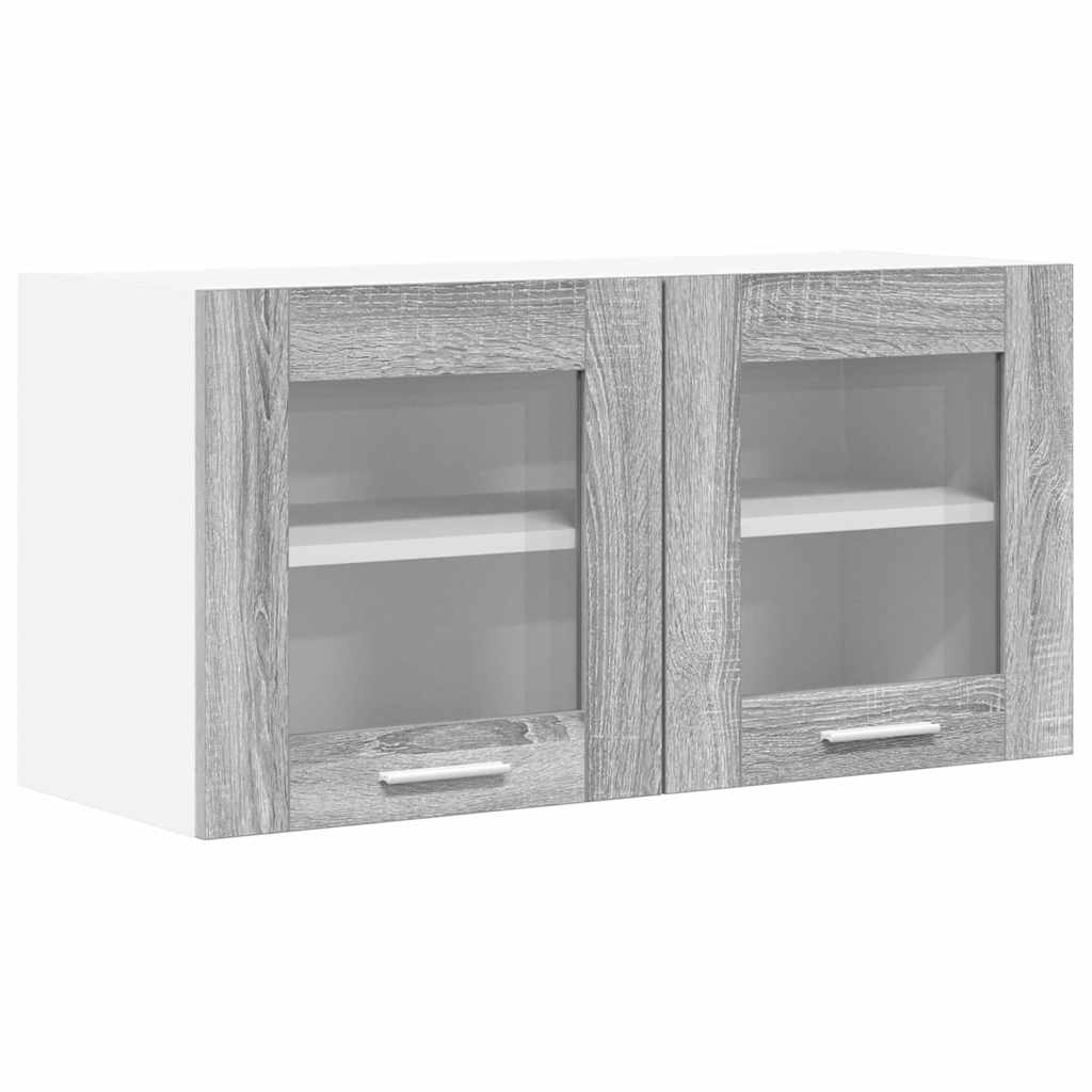 vidaXL Hanging Cabinet Grey Sonoma and White 80 x 31 x 40 cm