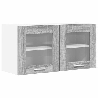 vidaXL Hanging Cabinet Grey Sonoma and White 80 x 31 x 40 cm