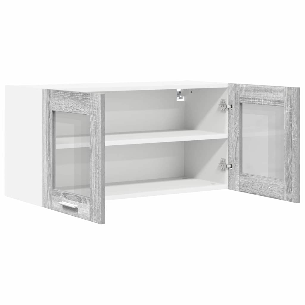 vidaXL Hanging Cabinet Grey Sonoma and White 80 x 31 x 40 cm