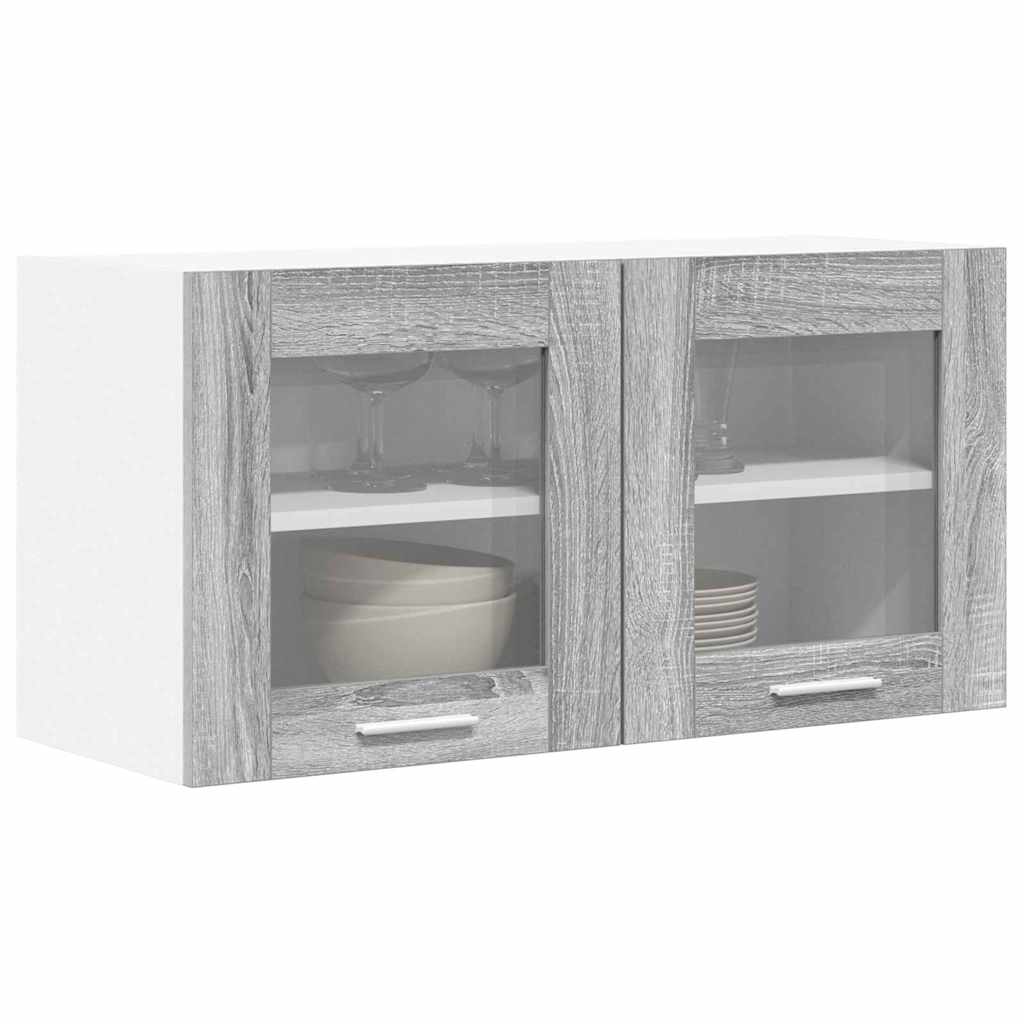 vidaXL Hanging Cabinet Grey Sonoma and White 80 x 31 x 40 cm