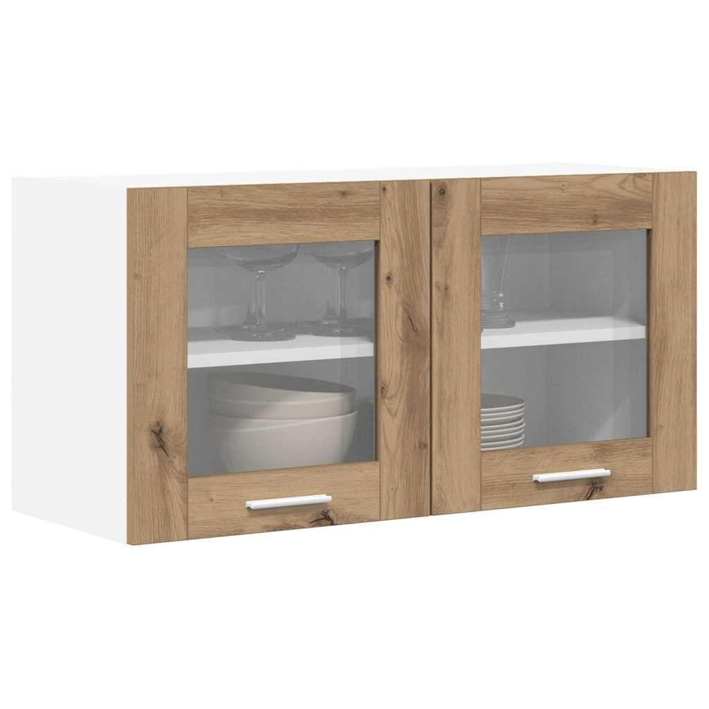 vidaXL Hanging Cabinet Artisan Oak and White 80 x 31 x 40 cm