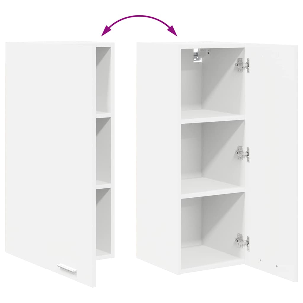 vidaXL Hanging Cabinet with Door White 30 x 31 x 80 cm Engineered Wood