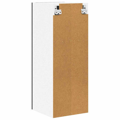 vidaXL Hanging Cabinet with Door Black Oak and White 30 x 31 x 80 cm