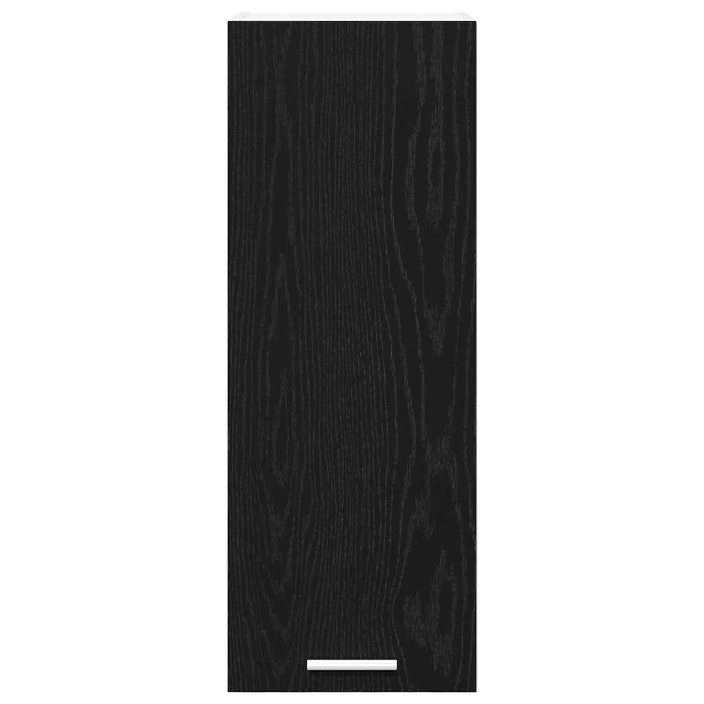 vidaXL Hanging Cabinet with Door Black Oak and White 30 x 31 x 80 cm