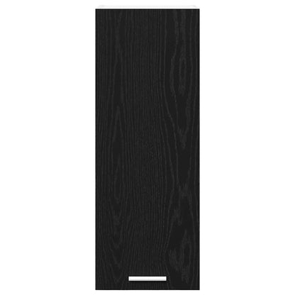 vidaXL Hanging Cabinet with Door Black Oak and White 30 x 31 x 80 cm
