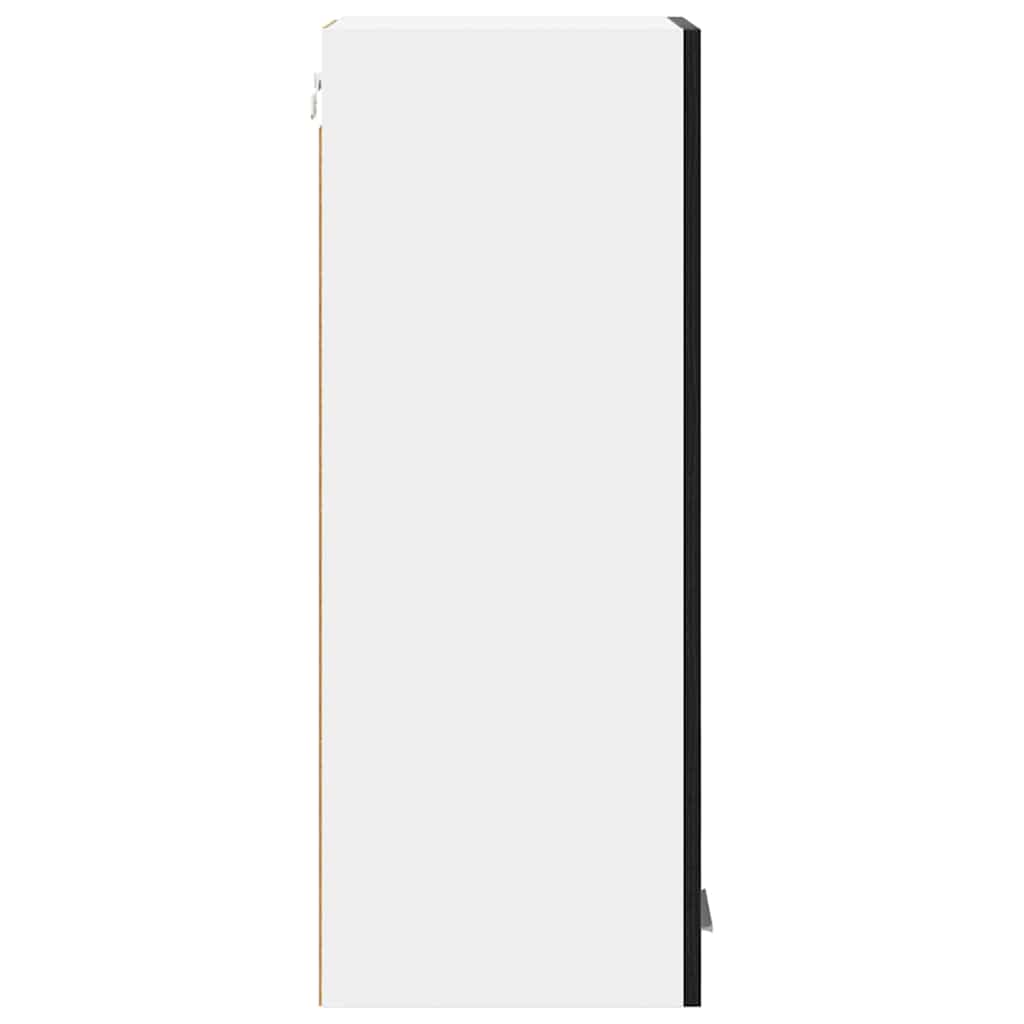 vidaXL Hanging Cabinet with Door Black Oak and White 30 x 31 x 80 cm