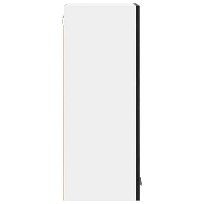 vidaXL Hanging Cabinet with Door Black Oak and White 30 x 31 x 80 cm