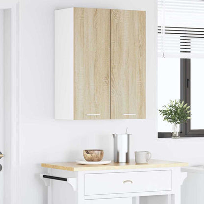 vidaXL Hanging Cabinet Sonoma Oak and White 30 x 31 x 80 cm