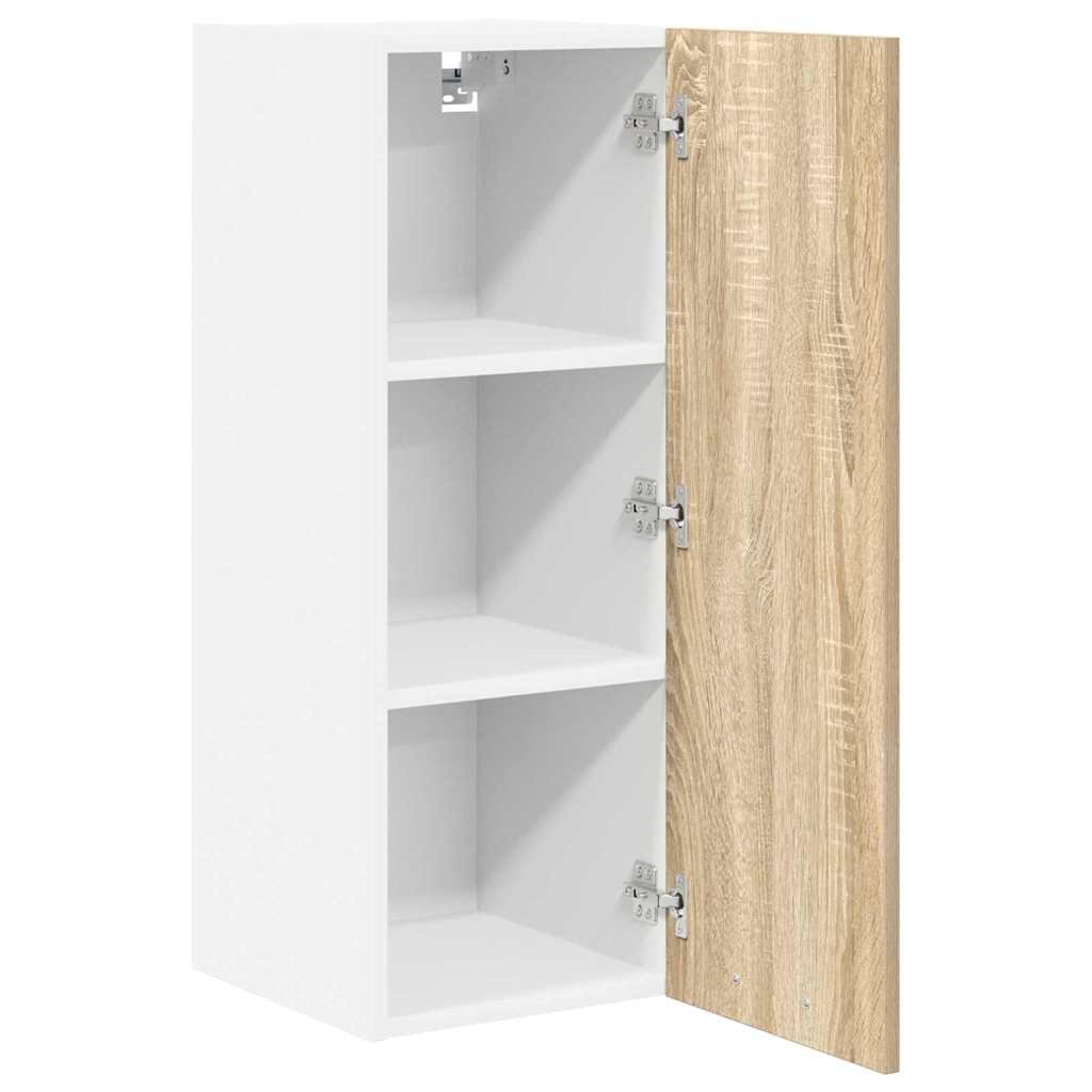 vidaXL Hanging Cabinet Sonoma Oak and White 30 x 31 x 80 cm