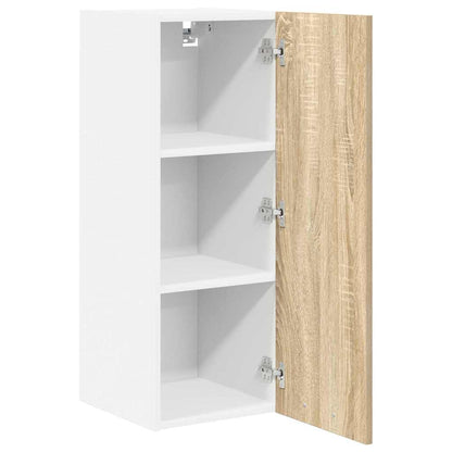 vidaXL Hanging Cabinet Sonoma Oak and White 30 x 31 x 80 cm