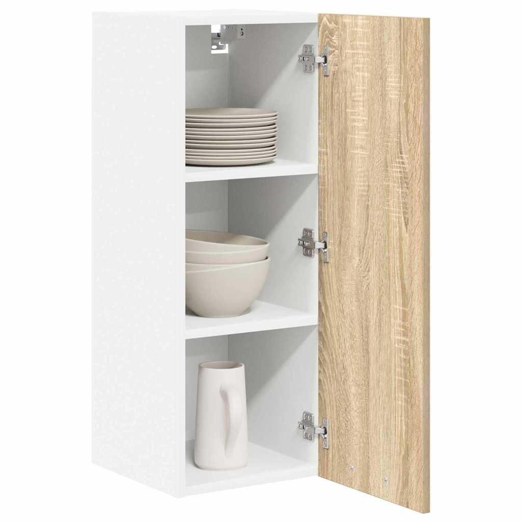 vidaXL Hanging Cabinet Sonoma Oak and White 30 x 31 x 80 cm