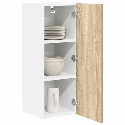 vidaXL Hanging Cabinet Sonoma Oak and White 30 x 31 x 80 cm