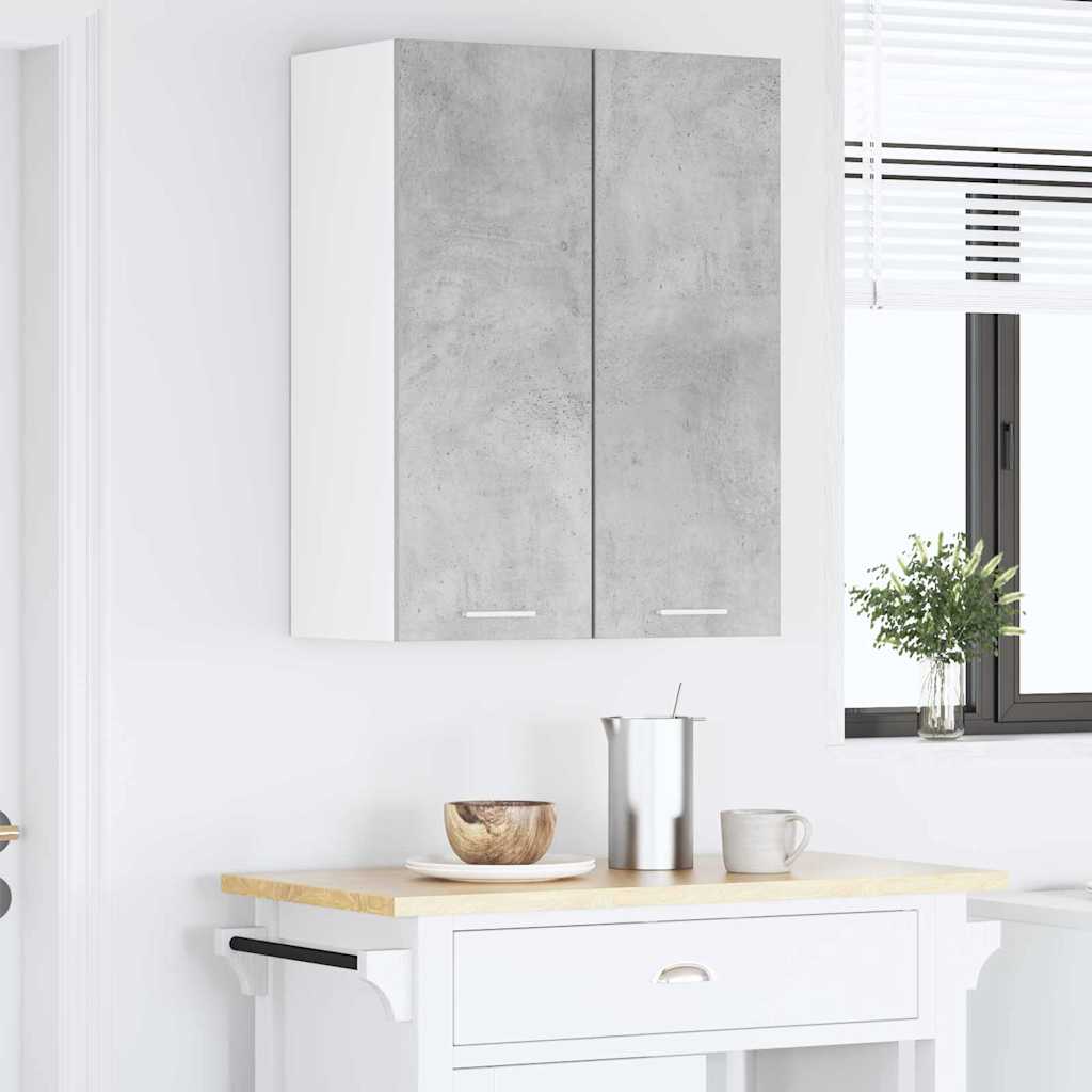 vidaXL Hanging Cabinet Concrete Grey and White 30 x 31 x 80 cm