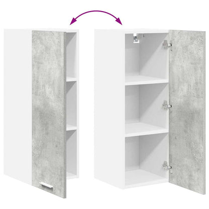 vidaXL Hanging Cabinet Concrete Grey and White 30 x 31 x 80 cm