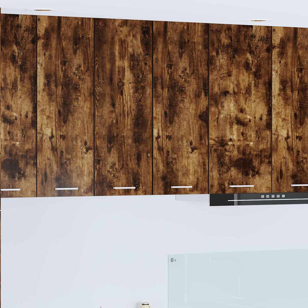 vidaXL Hanging Cabinet with Door Smoked Oak and White 30 x 31 x 80 cm
