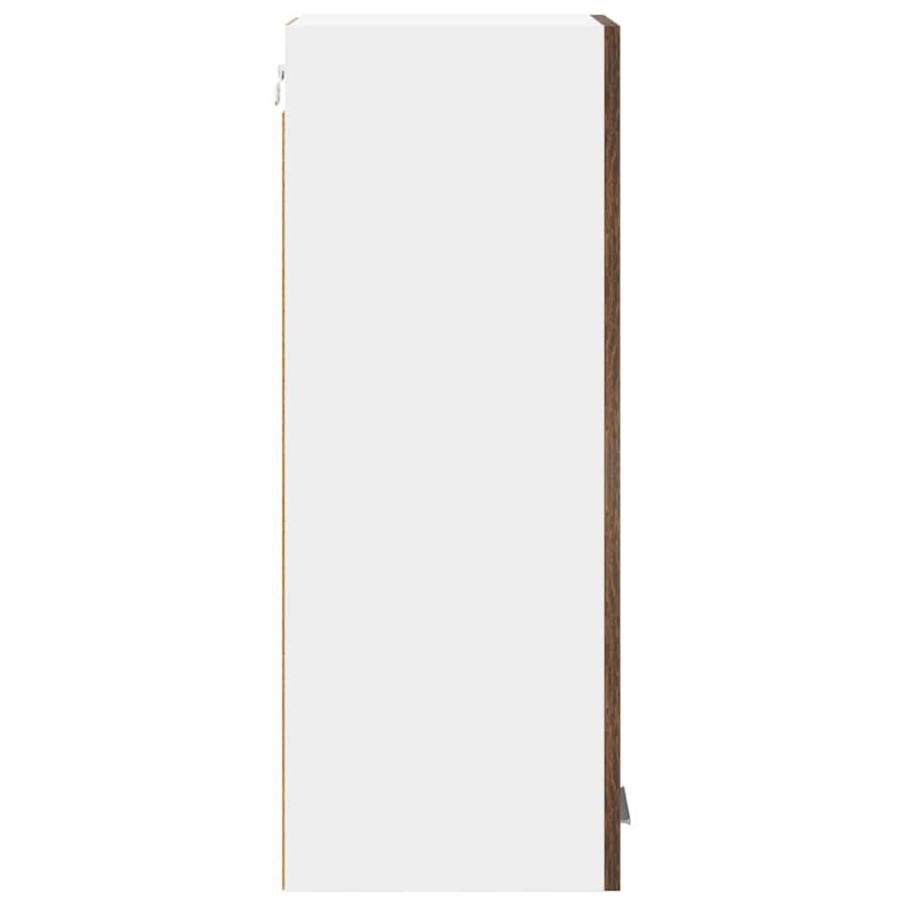 vidaXL Hanging Cabinet with Door Smoked Oak and White 30 x 31 x 80 cm