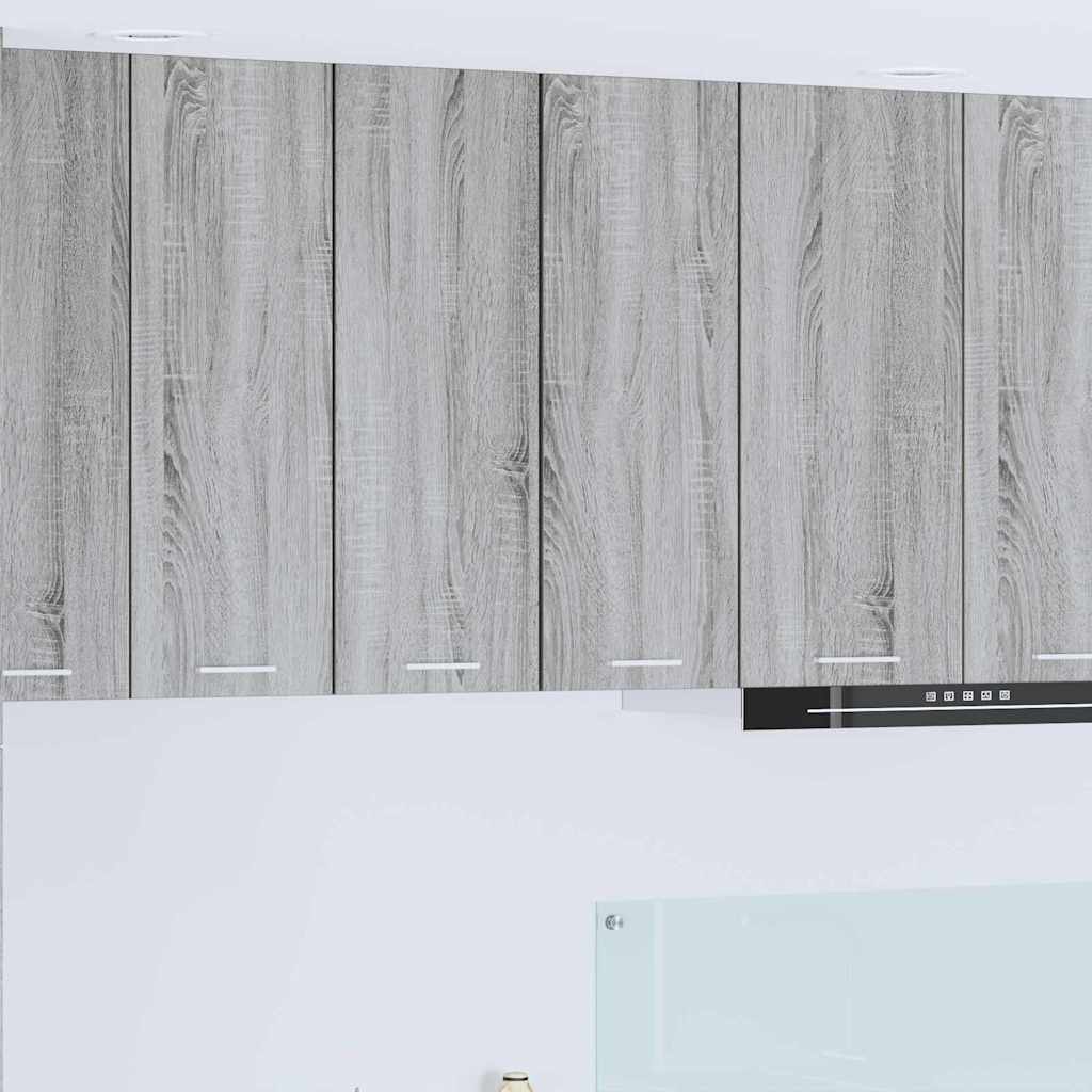 vidaXL Hanging Cabinet 2 pcs Grey Sonoma and White 30 x 31 x 80 cm