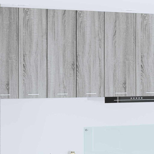 vidaXL Hanging Cabinet 2 pcs Grey Sonoma and White 30 x 31 x 80 cm