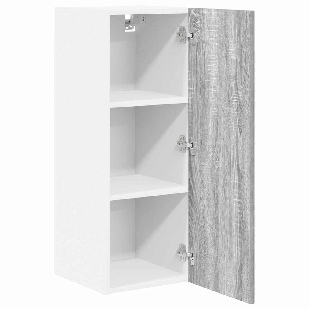 vidaXL Hanging Cabinet 2 pcs Grey Sonoma and White 30 x 31 x 80 cm