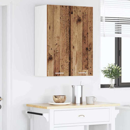 vidaXL Hanging Cabinet with Storage Old Wood and White 30 x 31 x 80 cm