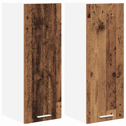 vidaXL Hanging Cabinet 2 pcs Old Wood and White 30 x 31 x 80 cm