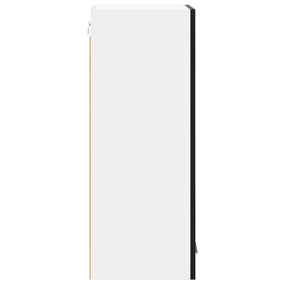vidaXL Hanging Cabinet Riga Black Oak and White 40 x 31 x 80 cm