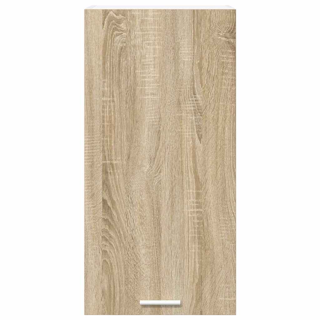 vidaXL Hanging Cabinet with Door Sonoma Oak and White 40 x 31 x 80 cm