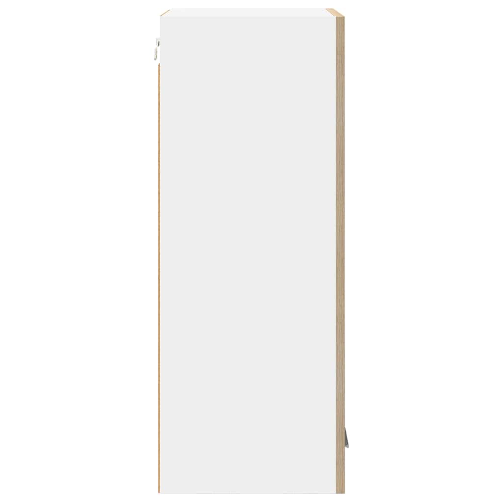 vidaXL Hanging Cabinet with Door Sonoma Oak and White 40 x 31 x 80 cm