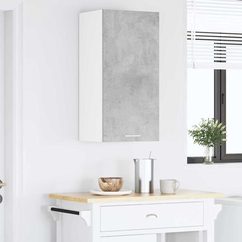 vidaXL Hanging Cabinet Concrete Grey and White 40 x 31 x 80 cm