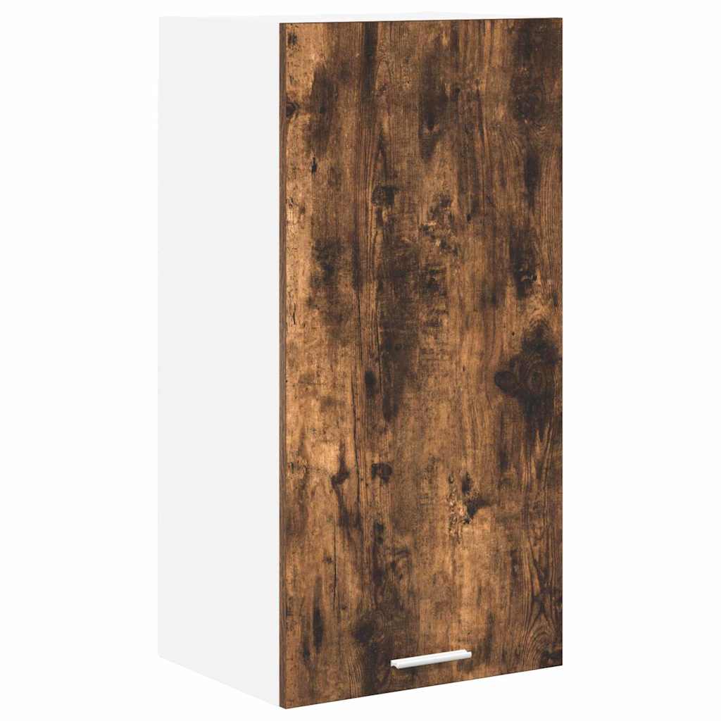 vidaXL Hanging Cabinet with Door Smoked Oak and White 40 x 31 x 80 cm