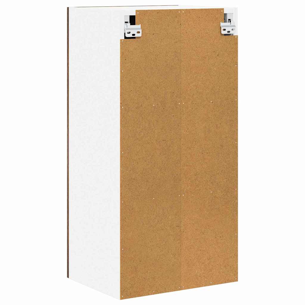 vidaXL Hanging Cabinet with Door Smoked Oak and White 40 x 31 x 80 cm