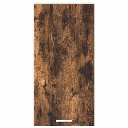 vidaXL Hanging Cabinet with Door Smoked Oak and White 40 x 31 x 80 cm