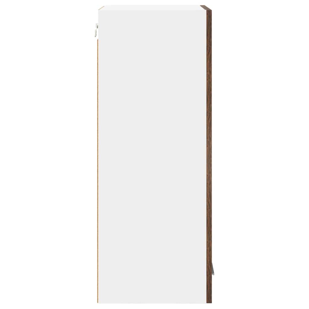 vidaXL Hanging Cabinet with Door Smoked Oak and White 40 x 31 x 80 cm