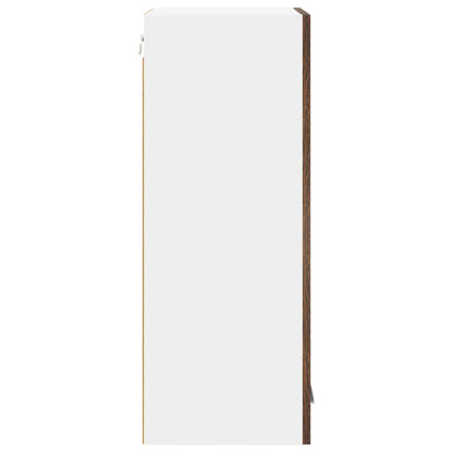 vidaXL Hanging Cabinet with Door Smoked Oak and White 40 x 31 x 80 cm