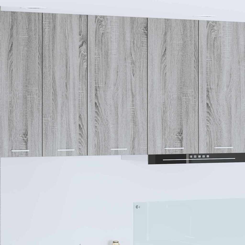 vidaXL Hanging Cabinet with Door Grey Sonoma and White 40 x 31 x 80 cm