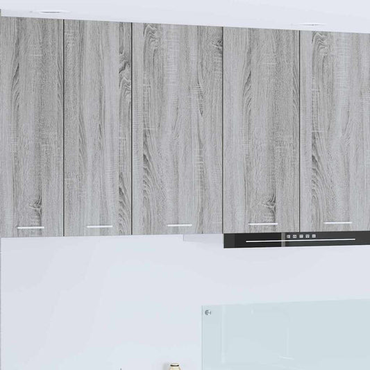 vidaXL Hanging Cabinet with Door Grey Sonoma and White 40 x 31 x 80 cm