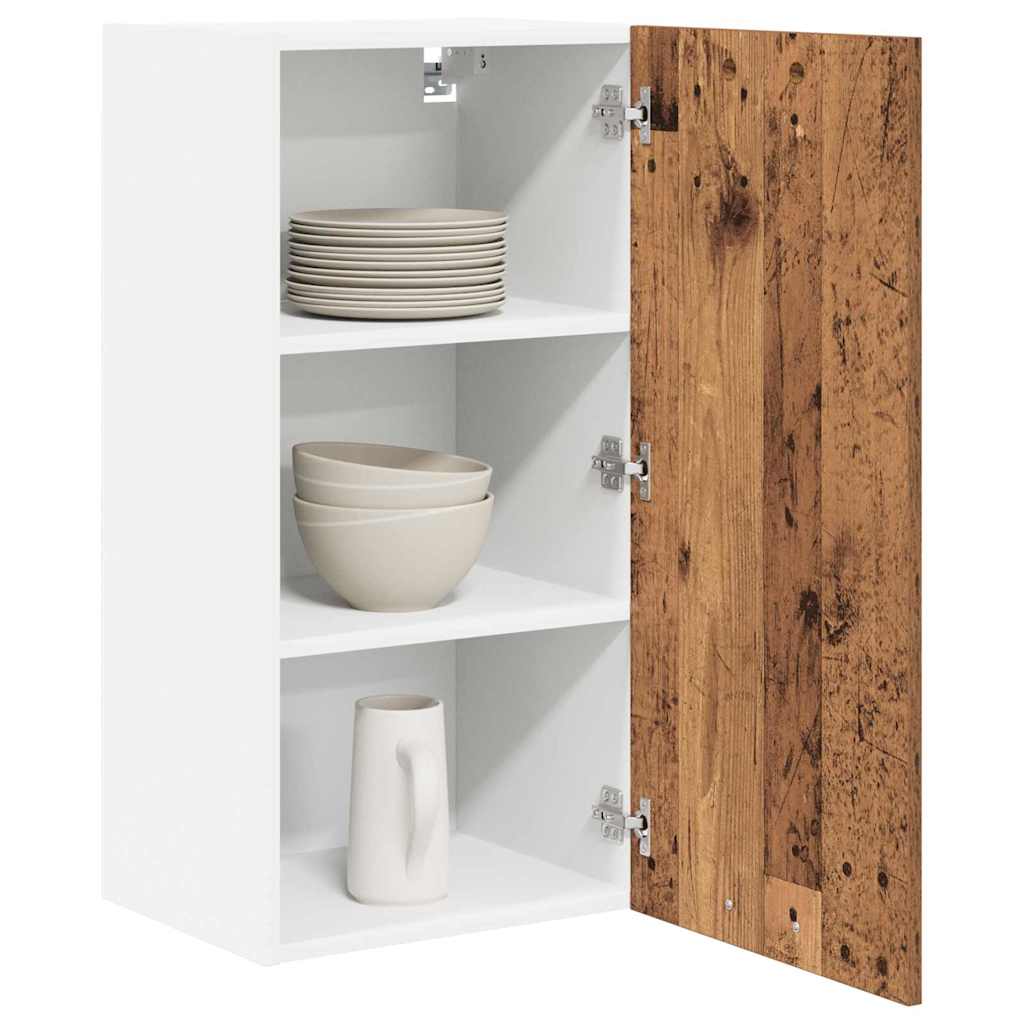 vidaXL Hanging Cabinet with Storage Old Wood and White 40 x 31 x 80 cm