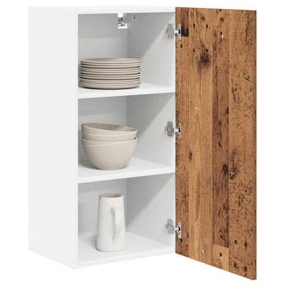 vidaXL Hanging Cabinet with Storage Old Wood and White 40 x 31 x 80 cm